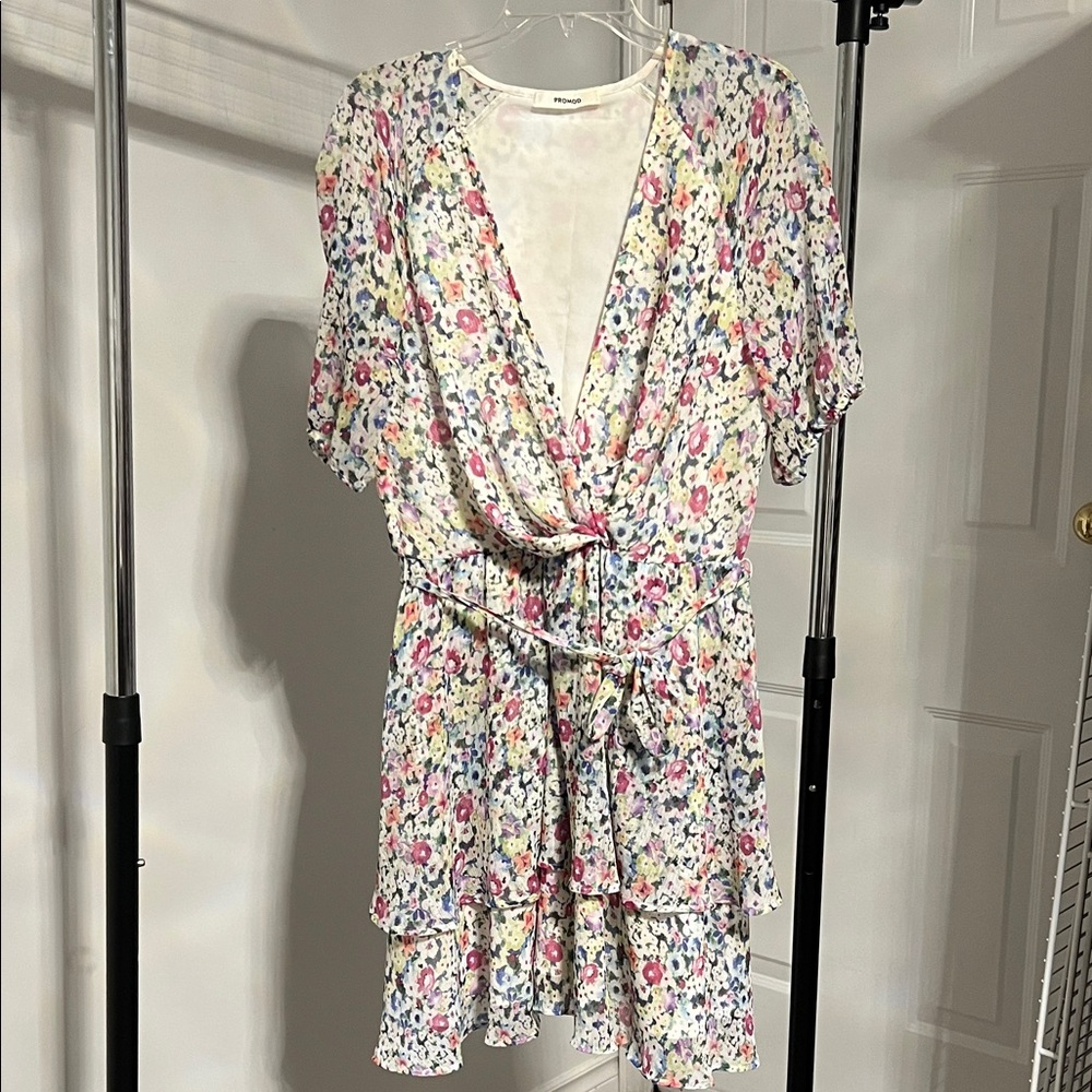 Mango Floral Print Mini Dress
